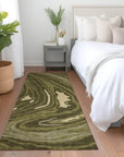 LOOMLAN Rugs Avelia Green Washable Indoor-Outdoor Rug