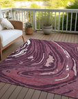 LOOMLAN Rugs Avelia Red Washable Indoor-Outdoor Rug