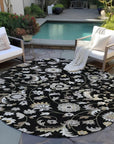 LOOMLAN Rugs Aveline Black Washable Indoor-Outdoor Rug