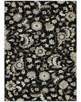 LOOMLAN Rugs Aveline Black Washable Indoor-Outdoor Rug