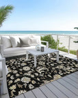LOOMLAN Rugs Aveline Black Washable Indoor-Outdoor Rug