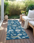LOOMLAN Rugs Aveline Blue Washable Indoor-Outdoor Rug
