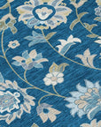 LOOMLAN Rugs Aveline Blue Washable Indoor-Outdoor Rug