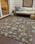 LOOMLAN Rugs Aveline Chocolate Washable Indoor-Outdoor Rug