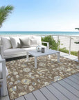 LOOMLAN Rugs Aveline Chocolate Washable Indoor-Outdoor Rug