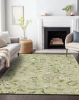 LOOMLAN Rugs Aveline Green Washable Indoor-Outdoor Rug