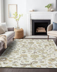 LOOMLAN Rugs Aveline Ivory Washable Indoor-Outdoor Rug