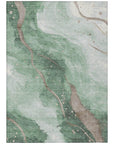 LOOMLAN Rugs Avelora Green Washable Indoor-Outdoor Rug