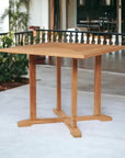 Avery Square Teak Outdoor Dining Table Umbrella Hole - LOOMLAN - HiTeak - Outdoor Dining Tables