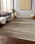 LOOMLAN Rugs Ayra Brown Washable Indoor-Outdoor Rug