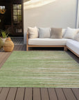 LOOMLAN Rugs Ayra Green Washable Indoor-Outdoor Rug