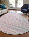 LOOMLAN Rugs Ayra Pink Washable Indoor-Outdoor Rug