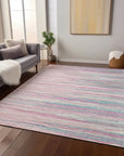 LOOMLAN Rugs Ayra Pink Washable Indoor-Outdoor Rug