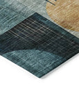 LOOMLAN Rugs Aza Teal Washable Indoor-Outdoor Rug