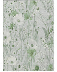 LOOMLAN Rugs Azaleth Green Washable Indoor-Outdoor Rug
