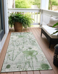 LOOMLAN Rugs Azaleth Green Washable Indoor-Outdoor Rug