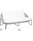 Azores 3 Seat Sofa - Coconut White Outdoor Couch - LOOMLAN - Seasonal Living - Outdoor Sofas & Loveseats