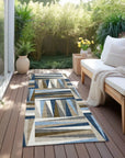 LOOMLAN Rugs Azura Navy Washable Indoor-Outdoor Rug