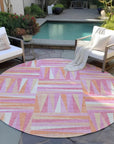 LOOMLAN Rugs Azura Pink Washable Indoor-Outdoor Rug