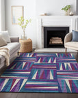 LOOMLAN Rugs Azura Purple Washable Indoor-Outdoor Rug