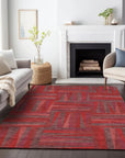 LOOMLAN Rugs Azura Red Washable Indoor-Outdoor Rug