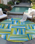 LOOMLAN Rugs Azura Teal Washable Indoor-Outdoor Rug