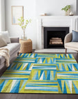 LOOMLAN Rugs Azura Teal Washable Indoor-Outdoor Rug