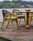 Alpine Teak Wooden Outdoor Dining Armchair-Outdoor Dining Chairs-Lloyd Flanders-LOOMLAN
