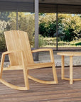 Bainbridge Teak Patio Rocking Armchair - LOOMLAN - HiTeak - Outdoor Accent Chairs