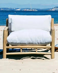 Bali Outdoor Patio Lounge Chair Teak Olefin Cushion - LOOMLAN - Artesia - Outdoor Lounge Chairs
