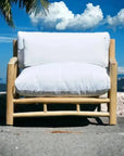 Bali Outdoor Patio Lounge Chair Teak Olefin Cushion - LOOMLAN - Artesia - Outdoor Lounge Chairs