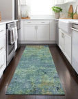 LOOMLAN Rugs Barzane Blue Washable Indoor-Outdoor Rug