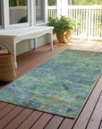LOOMLAN Rugs Barzane Blue Washable Indoor-Outdoor Rug