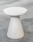 Bazaar Bone Finish Round Outdoor End Table - LOOMLAN - Sunset West - Outdoor Side Tables