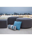 Bazaar Sunbrella Round Outdoor Ottoman - LOOMLAN - Sunset West - Outdoor Ottomans