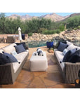 Bazaar Weatherproof Outdoor Ottoman - LOOMLAN - Sunset West - Outdoor Ottomans
