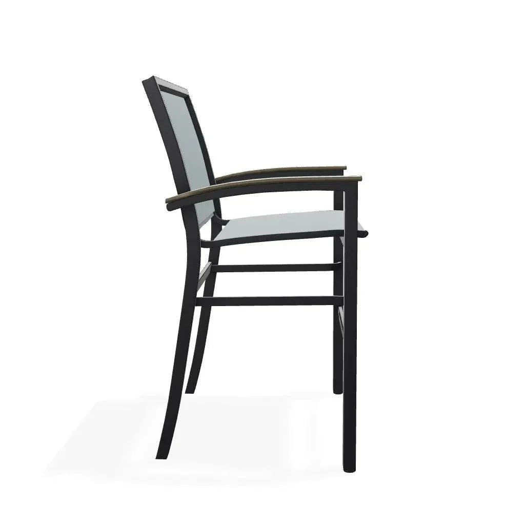 Bazza Stacking Bar Height MGP Armed Cafe Chair-Outdoor Bar Stools-Telescope-LOOMLAN