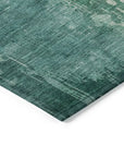 LOOMLAN Rugs Bellatrix Green Washable Indoor-Outdoor Rug