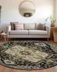 LOOMLAN Rugs Bellaya Black Washable Indoor-Outdoor Rug