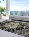 LOOMLAN Rugs Bellaya Black Washable Indoor-Outdoor Rug