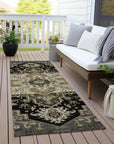 LOOMLAN Rugs Bellaya Black Washable Indoor-Outdoor Rug