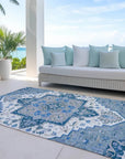LOOMLAN Rugs Bellaya Blue Washable Indoor-Outdoor Rug