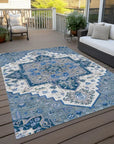 LOOMLAN Rugs Bellaya Blue Washable Indoor-Outdoor Rug