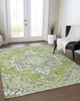 LOOMLAN Rugs Bellaya Green Washable Indoor-Outdoor Rug