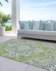 LOOMLAN Rugs Bellaya Green Washable Indoor-Outdoor Rug