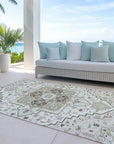 LOOMLAN Rugs Bellaya Ivory Washable Indoor-Outdoor Rug