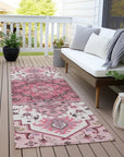 LOOMLAN Rugs Bellaya Pink Washable Indoor-Outdoor Rug