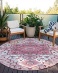 LOOMLAN Rugs Bellaya Pink Washable Indoor-Outdoor Rug