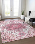 LOOMLAN Rugs Bellaya Pink Washable Indoor-Outdoor Rug