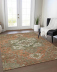 LOOMLAN Rugs Bellaya Rust Washable Indoor-Outdoor Rug